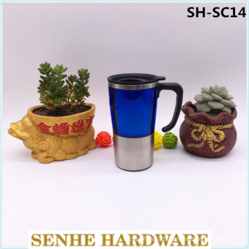Tasse à café en acier inoxydable à simple paroi de 400 ml avec poignée (SH-SC14)
